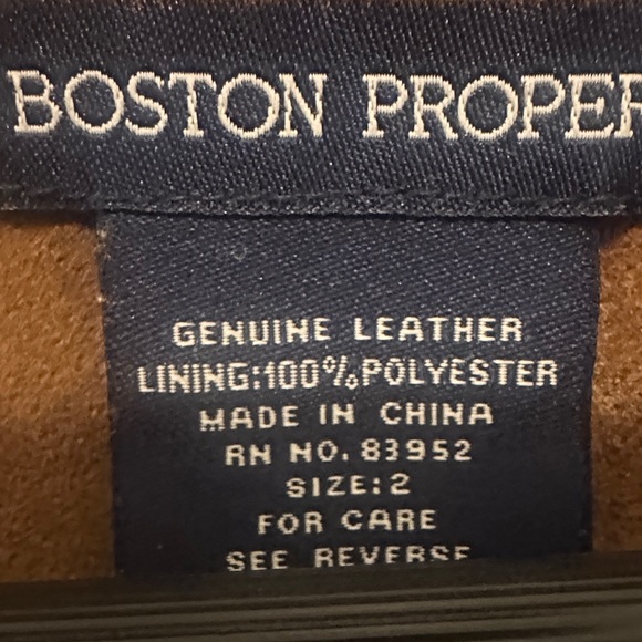 Boston Proper Brown Suede Ruffle-Front Jacket - Picture 4 of 4